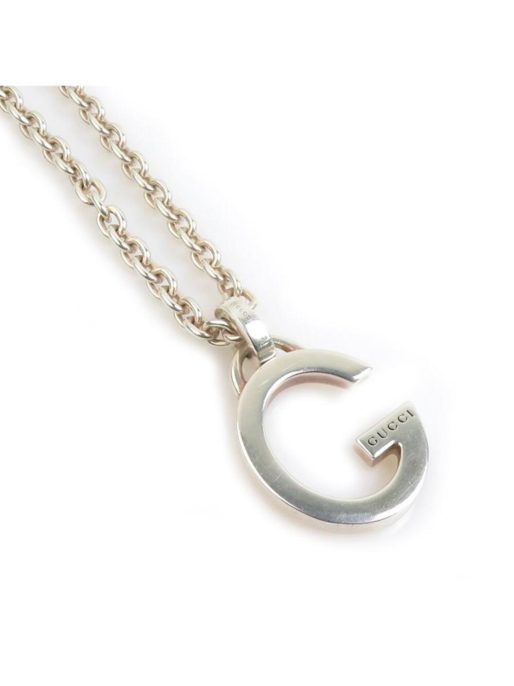 Auth Gucci G Logo Necklace Silver - #293592G17B
